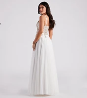 Alexandra Rhinestone Embroidered Tulle Ball Gown