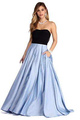 Marie Strapless Satin Ball Gown