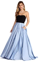 Marie Strapless Satin Ball Gown