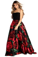 Sariah Strapless Rose Ball Gown