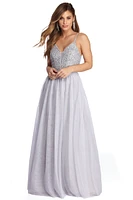 Rose Formal Lace And Pearl Ball Gown