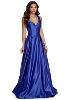 Nadia Satin Ball Gown Dress