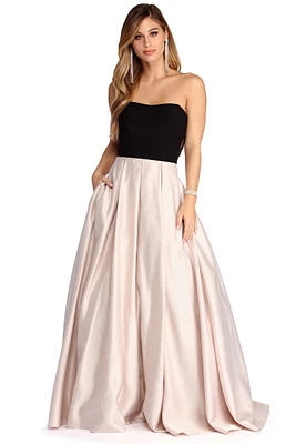 Marie Strapless Satin Ball Gown
