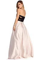 Marie Strapless Satin Ball Gown