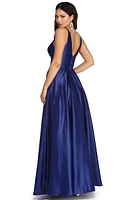 Perrianne Beaded Satin Ball Gown