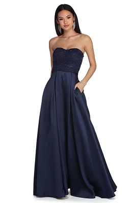 Laurie Lace And Satin Ball Gown