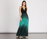 Mishka Pleated Ombre Formal Dress