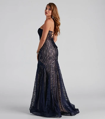 Julianna Strapless Lace Formal Dress