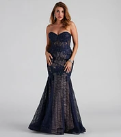 Julianna Strapless Lace Formal Dress