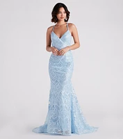 Katy Lace Mermaid High Low Ball Gown