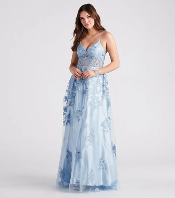 Willow Floral Embroidered Ball Gown