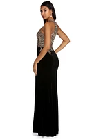 Jeanette Formal Velvet Applique Dress