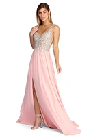 Beatrice Formal High Slit Chiffon Dress