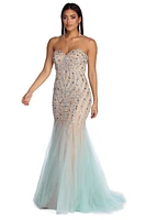 Kari Strapless Beaded Tulle Dress