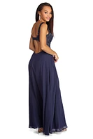 Amina Formal High Slit Chiffon Dress