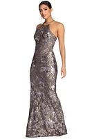 Aaliyah Formal Sequin Open Back Dress