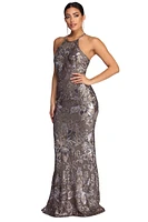 Aaliyah Formal Sequin Open Back Dress