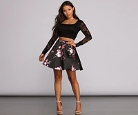 Riley Lace Floral Two Piece Dress