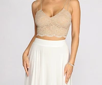 Magnolia Two Piece Scallop Lace Glitter A-Line Dress