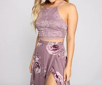 Joelle Lace And Floral Two-Piece Dress