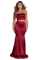 Harlee Formal Satin Two Piece Dress