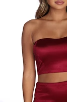 Harlee Formal Satin Two Piece Dress