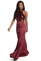 Ophelia Formal Sequin Two Piece Dress