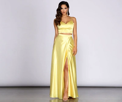 Naomi Satin Two Piece Dress