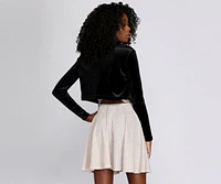 Velvet Crop Bolero Cover Jacket