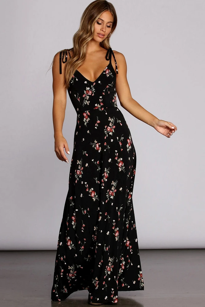 Loving Knit Florals Maxi Dress