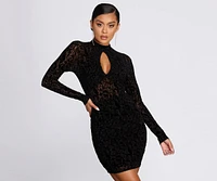 Fab Flocked Velvet Mini Dress