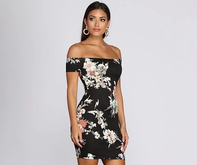 Deep Dive Floral Scuba Dress