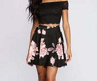 Fresh Floral Lace Skater Dress