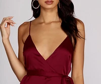 Simply Satin Tie-Waist Dress