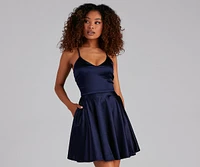 Stunning Satin Skater Dress