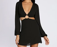 O-Ring Waist Cut Out Mini Dress