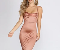 Stunning Sophistication Satin Midi Dress