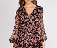 Flirty Floral Chiffon Skater Dress