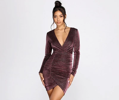 Sparkly Night Glitter Mini Dress