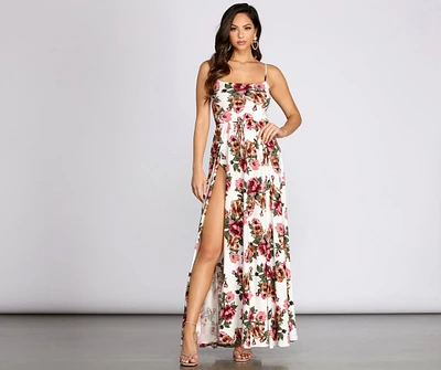 Fab Floral Brushed Knit Maxi Dress