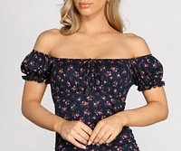 Puff Sleeve Floral Mini Dress