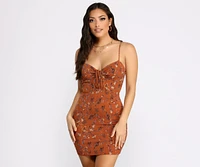 Dreamy Florals Tie Front Mini Dress