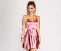 A Moment Satin Skater Dress