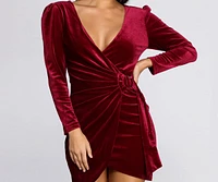 Wrapped Luxe Velvet Mini Dress