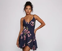 Sweet Moments Floral Chiffon Skater Dress