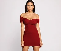 Sweet And Sultry Off-The-Shoulder Mini Dress