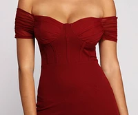 Sweet And Sultry Off-The-Shoulder Mini Dress