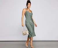 Forever Chic Satin Midi Dress