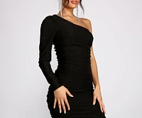 Sultry Vibes Glitter Lurex Bodycon Dress