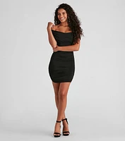 Alluring And Chic Off-The-Shoulder Mini Dress